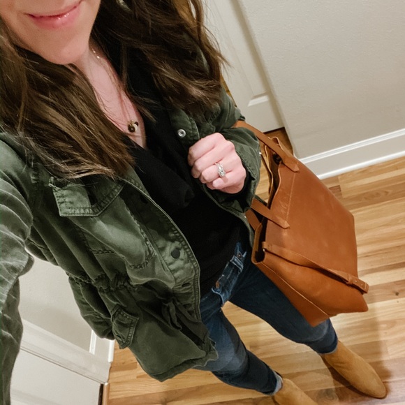 Loft Olive Drapey Utility Jacket 